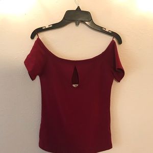 Burgundy Slim Fit Crop Top